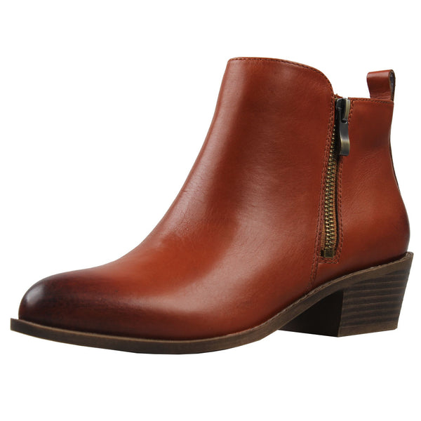 Kunsto Women's Genuine Leather Boots Zipper