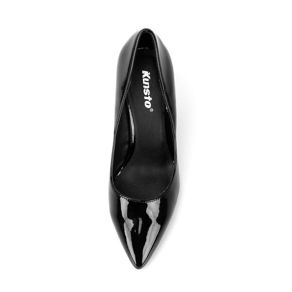 Kunsto Women's Leather Pumps Stiletto Comfort to walk US Size 6-11