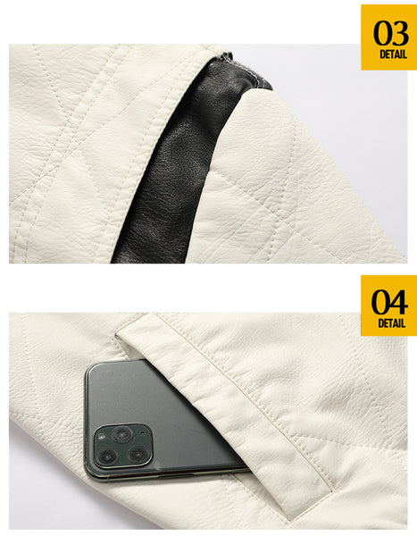 Kunsto Men's Synthetic Leather Coat